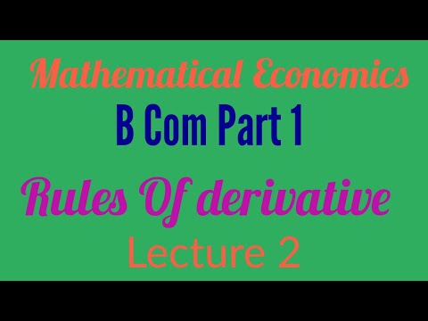 B com part 1 mathematical economics / cost function / MC / Slope of mc / AC / Slope of Ac