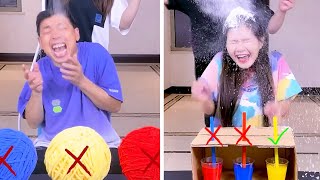 The Rotating Milk Tea Challenge Is So Exciting, Who Won?#funnyfamily #partygames