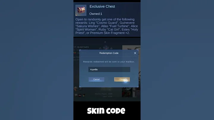 Surprise Skin Gift Code Mobile Legends