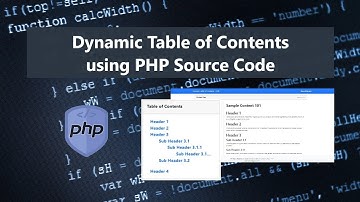 Dynamic Table of Contents in PHP DEMO