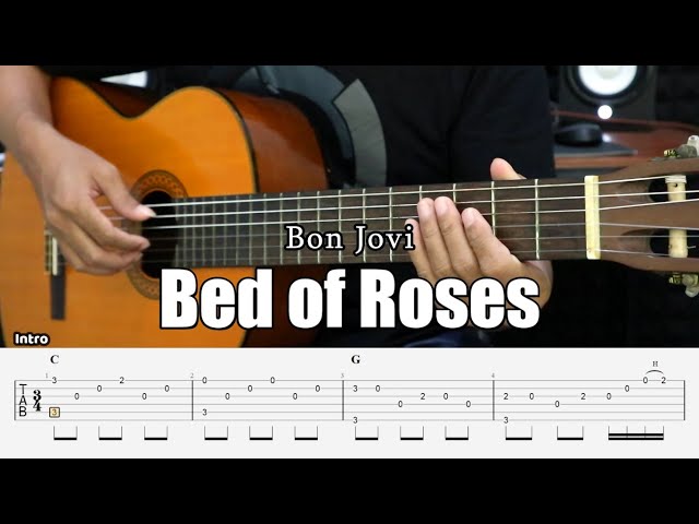 Bed of Roses - Bon Jovi - Fingerstyle Guitar Tutorial + TAB & Lyrics class=