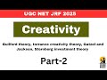 theories of Creativity guilford, torrance ,Getzel and jackson,Sternberg investment Psychology