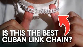 PRONG 10MM Moissanite Cuban Link Chain - 10K White Gold - ICECARTEL