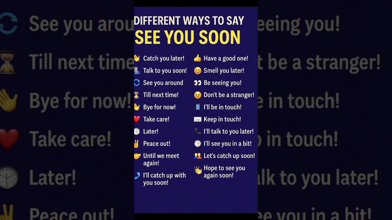 👋 Stop Saying "See You Soon" – Try These 20 Cool Phrases! 