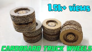 How to make truck rear wheels|| simple DIY wheels with cardboard ||