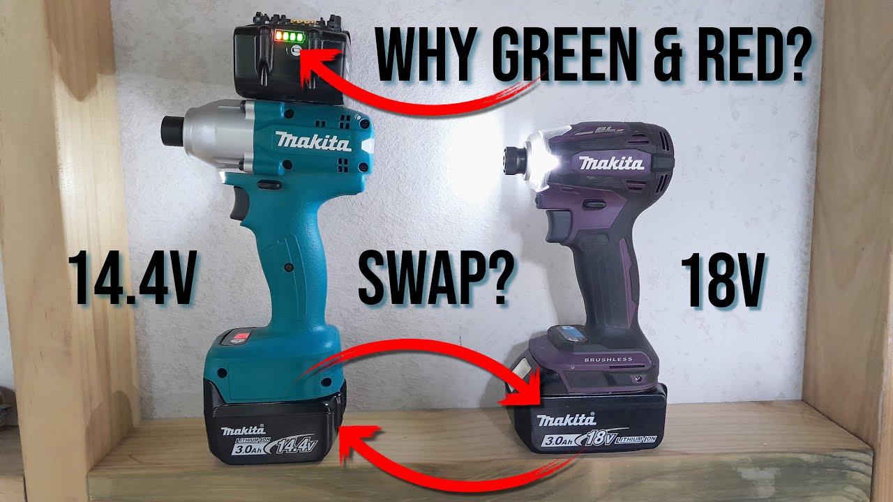 14.4v Batteries Work on Makita 18v And why are the Battery Lights Multi-coloured? YouTube