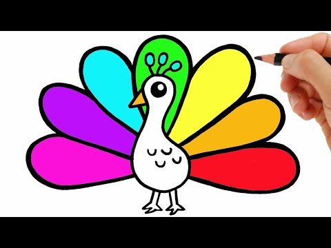 How to Draw a Peacock Feather - Easy Drawing Tutorial For Kids