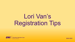 Lori Van's Registration Tips