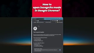 how to open incognito mode in google chrome?