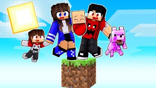 JOGANDO com uma FAMILIA em APENAS UM BLOCO no Minecraft