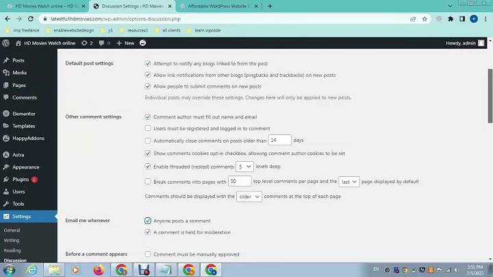 how to manage comments in wordpress website?