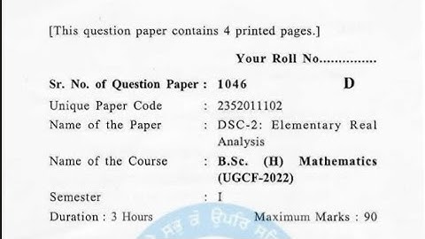 BSC maths hons Elementary Real Analysis Sem 1, 1st year, Solving PYQ (Inequality based questions)