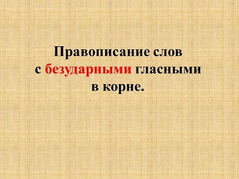 Урок русского языка 3 класс. Правописание безударных гласных в корне слова. 3 класс.