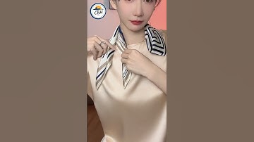 Silk square scarf with round neck | #shorts #neckscarf