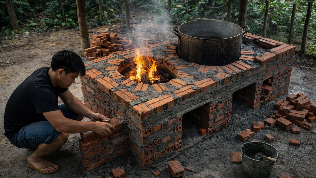 How An Unseen Brick Stove Is Built for Outdoor Cooking [Full Video]