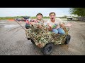 Hudson Protects the Farm with Army Jeep | Tractors for kids