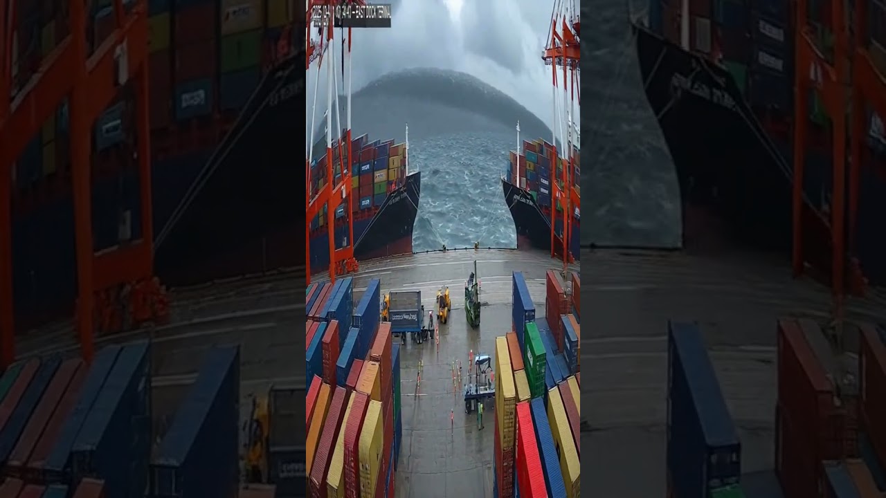 500-Meter Tsunami Swallows a Cargo Ship