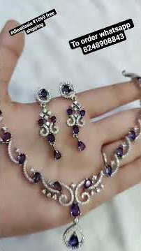 #diwalisale #necklace #jewelry #imitation #silver #purple #wholesaleprice |#earrings #onlineshopping