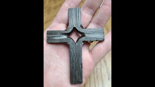 A split cross from a small piece of 111 year old wrought iron