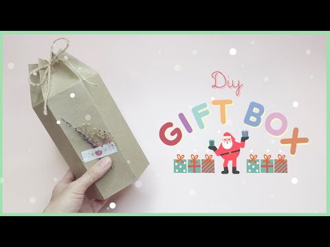 วิธีห่อของขวัญ วิธีทำกล่องของขวัญต้อนรับวันปีใหม่ 🎅🎁 - DIY Hexagon Cylinder Paper Gift Box Packaging