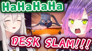 Botan Laughs At Towa Desk Slamming During A Boss Fight Eng Subhololive