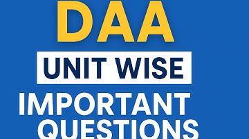 DAA Unit Wise Important Questions  | JNTUH R18/R22 | Design & Analysis of Algorithms