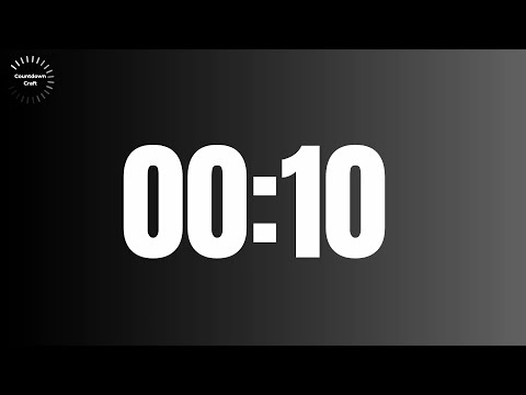 10 Seconds Countdown Timer (in Black Gradient Background)