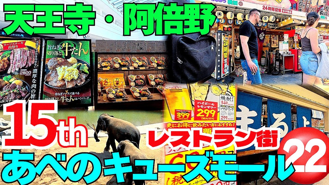 15周年を迎えたあべのキューズモール【天王寺・阿倍野エリア】新世界や動物園など街歩き!豊富なグルメ!22のお店レストラン街一挙紹介【4K】大阪メトロ/JR 天王寺駅・近鉄大阪阿部野橋駅など最寄り駅