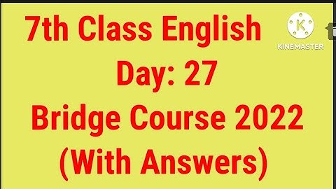 bridge course 7th class english day 27 answers/setu abhyas 7th std english activity 27 with answers