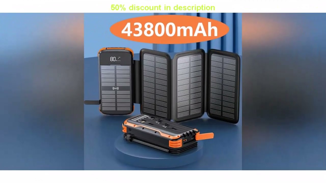 Latest Products You Must Know! 43800mAh Wireless Solar Power Bank with 4 Solar Panel PD20W Fast C