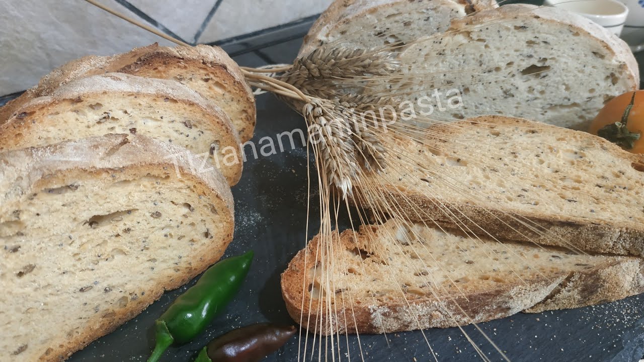PANE TOSTATO CON SEMI VARI E PIEGHE ARROTOLATE🌾