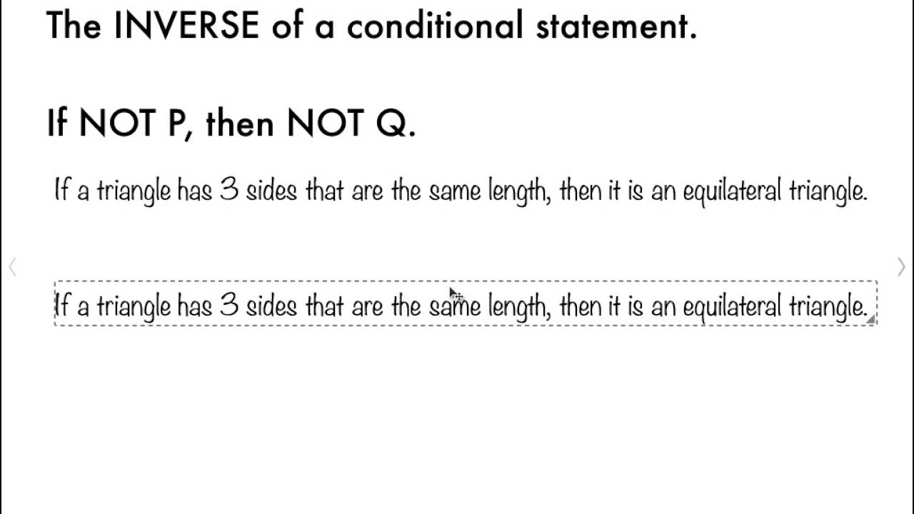 Writing conv inv contra of cond statement youtube