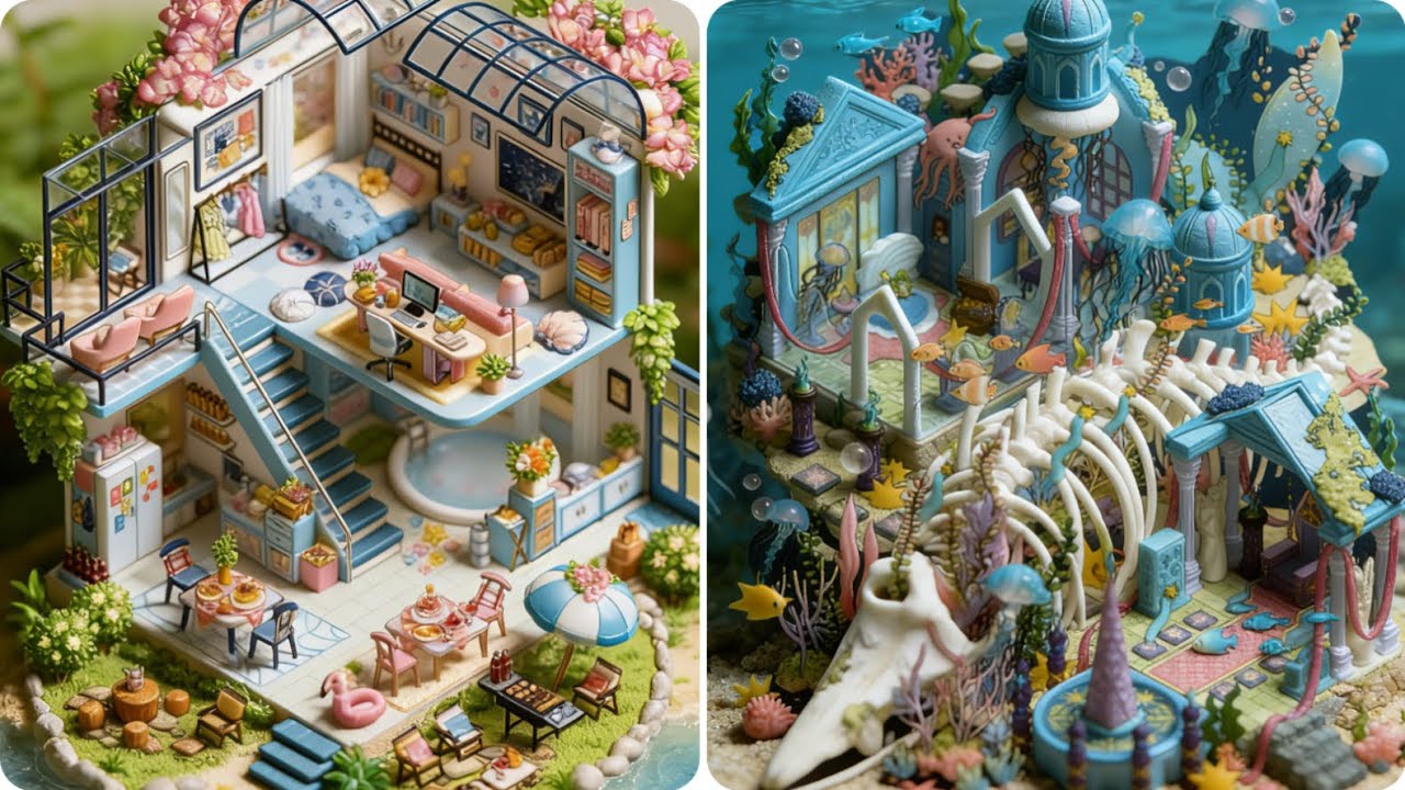 ASMR‖ Scene Sticker‖ Slow Life On Island➕Where The Whale Fell DIY