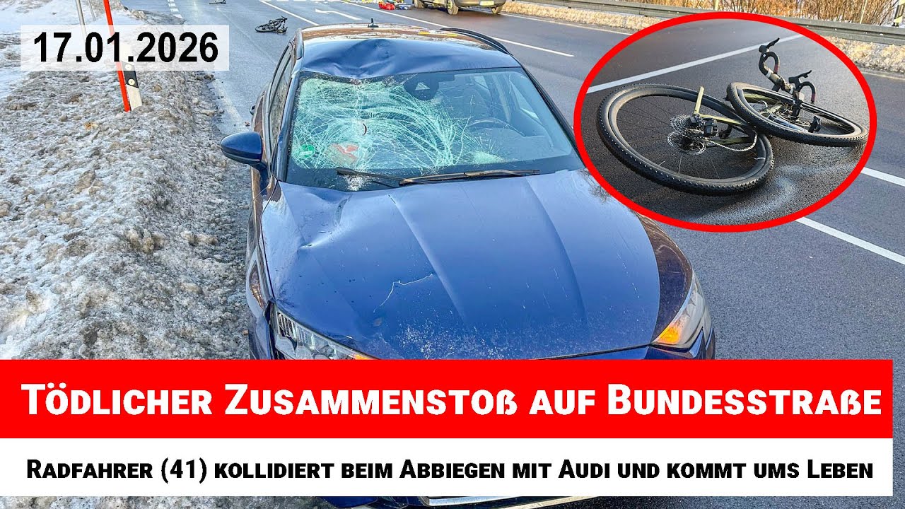 Radfahrer (41) kollidiert beim Abbiegen mit Audi und kommt ums Leben