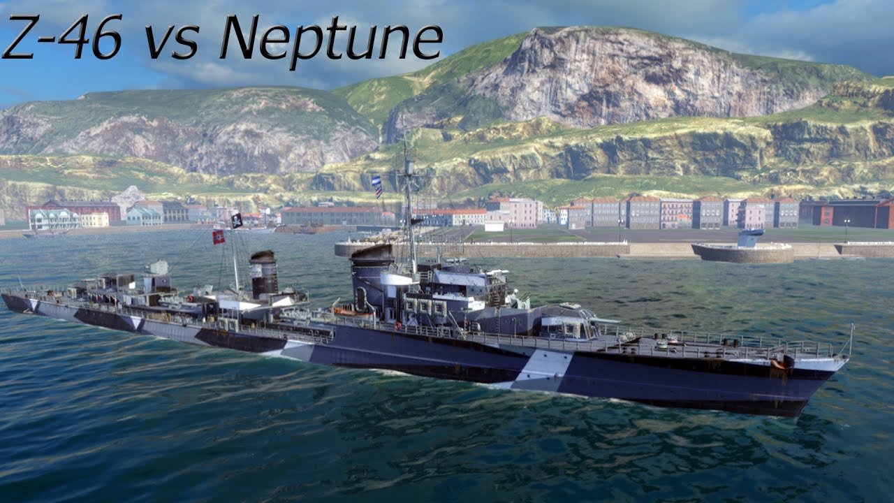 Wows Z-46  (16470 хп) vs Neptune (32101 хп)