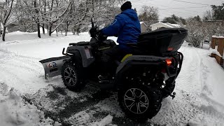 Plowing Snow With A Cfmoto Cforce 1000 and KFI Pro Series Plow