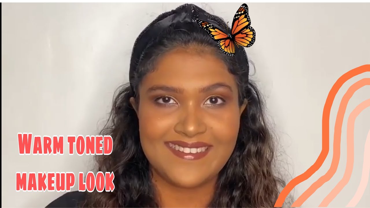 Warm toned look with golden glitter | Easy makeup tutorial - YouTube