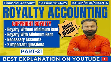 Royalty Accounts | Copyright Royalty | Royalty with & without Minimum Rent | Necessary A/c | Part-21