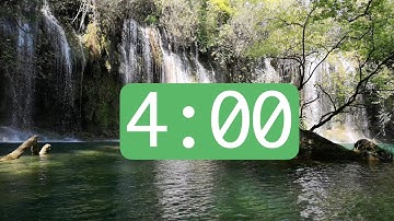 4 Minute Timer - Waterfall Background with Relaxing Music