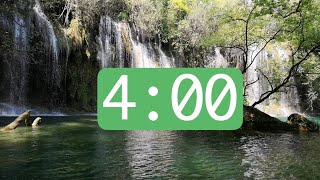 4 Minute Timer - Waterfall Background with Relaxing Music screenshot 2