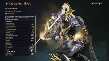 OUTDATED: Warframe Orthos Prime Status Build Melee 3.0