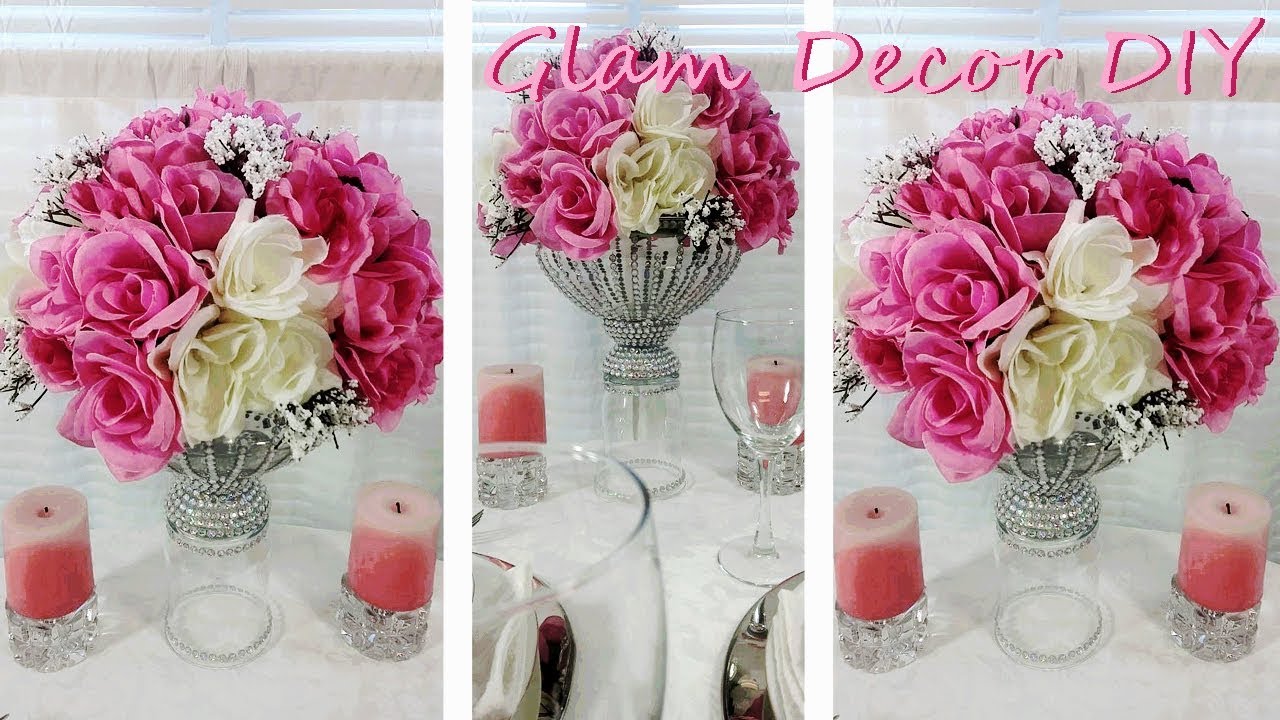 Dollar Tree DIY Glam Bling Vase Glam Wedding Centerpiece Ideas YouTube