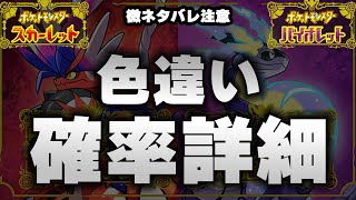 【ポケモンSV】微ネタバレ注意！色違いの出現確率の詳細が明らかに！大量発生、国際孵化等