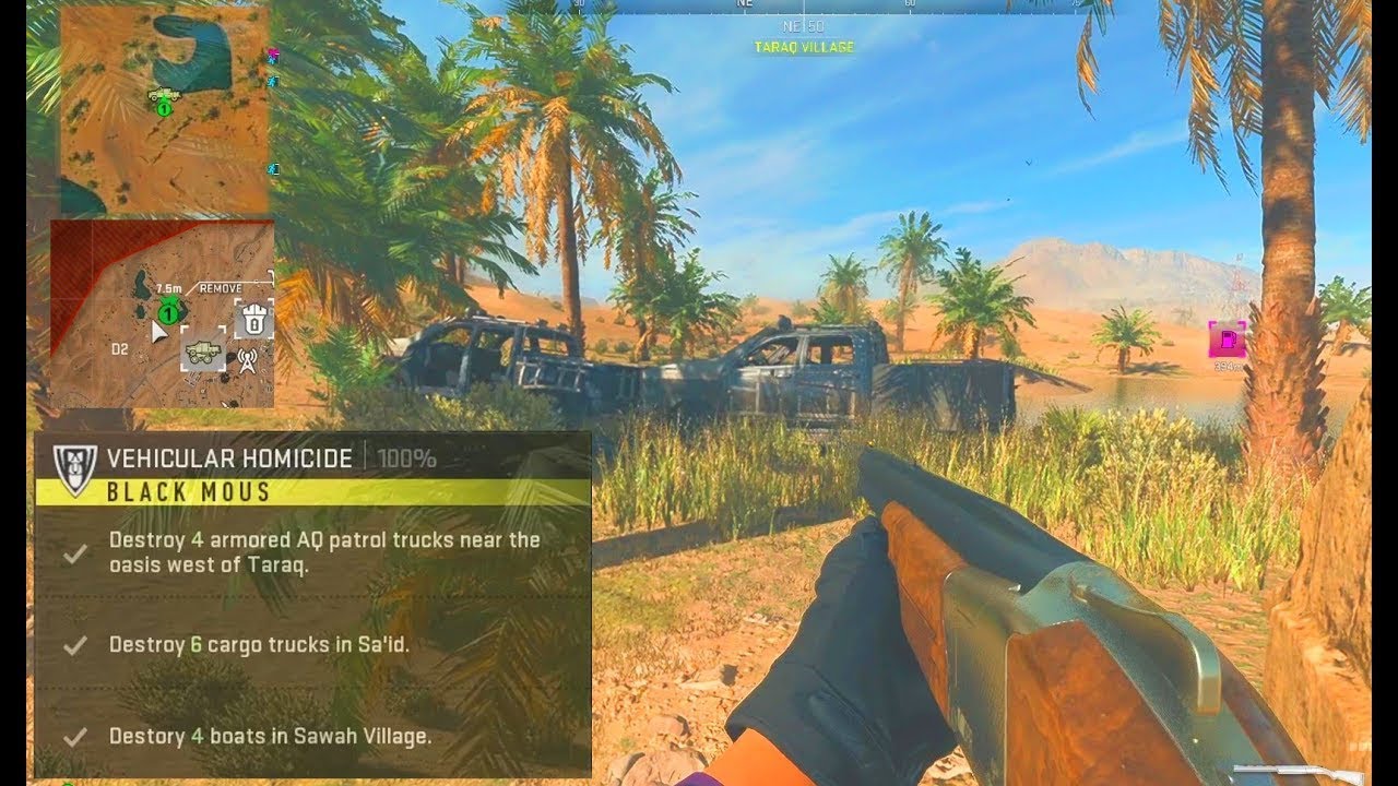 How to destroy 4 armored aq patrol trucks near the oasis (How to