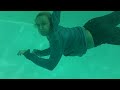 Shawna swims in her jeans