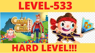 Candy Crush Saga Level 533 | Hard level | Clear all the jelly!!