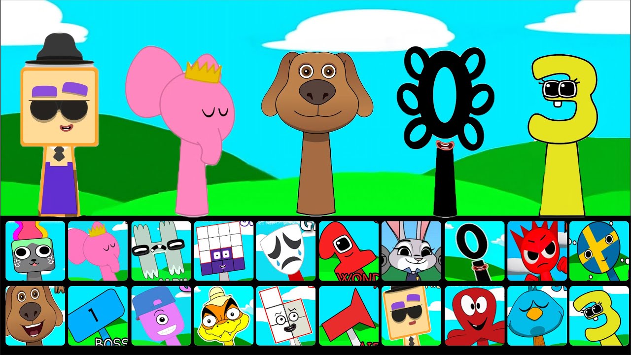 🔥 NEW Sprunki OCs Characters - Talking Ben , Elly , Zero (from Numberlocks) , Number 3 , Gangle