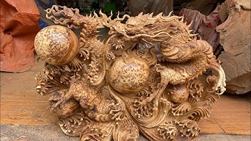 Điêu Khắc Con Rồng Gỗ Nu Ngọc Am Siêu To/ TON DRAGONS ART