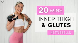 20 Minute Inner/Outer Thigh and Glutes KETTLEBELL Workout | Beginner Friendly
