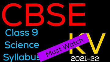 CBSE | Class 9 | Science Syllabus | Annual Examination | 2021-22
